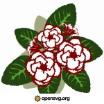 Pixel Gloxinia Flower, Nature Flower Plant Svg vector