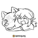 Anime Link And Wolf Friend Svg vector