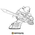 Robot Samurai With Sword Svg vector