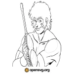Cobra Psycho Manga Man Cartoon Character Svg vector