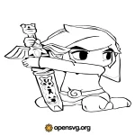 Chibi Nintendo Cartoon Character Svg vector