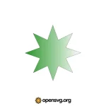 Green Star, Geometric Shape Svg vector