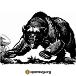 Grizzly Bear Comic Illustration, Bear Animal Svg vector