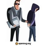 Hacker Arrested With Agent Character Svg vector