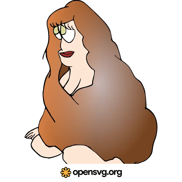 Hairy Girl, Funny Cartoon Character