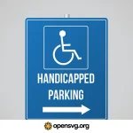 Handicapped Parking Sign Board Svg vector