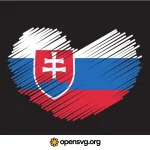 Slovakia Flag In Heart Shape Svg vector