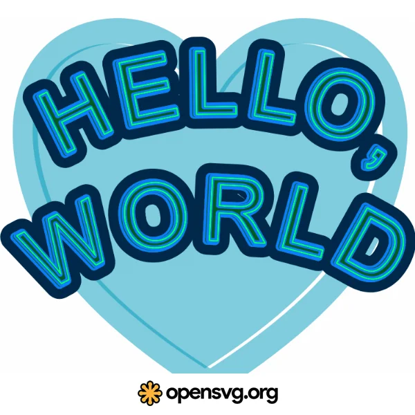 Hello World Text In Heart Shape