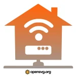 Home Network Gadget Logo Svg vector