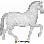 3d Horse Statue, Animal Sculpture Svg vector