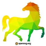 Horse Colorful Triangle Silhouette Svg vector