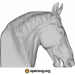 Horse Head 3d Sculpture, Animal Statue Svg vector