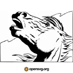 Panic Horse Animal, Comic Illustration Svg vector