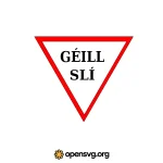 Irish Yeild Warning Sign Svg vector
