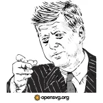 John Kennedy Comic Portrait Svg vector