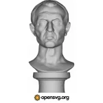 Julius Caesar Bust, Famous Human Statue Svg vector