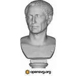 Julius Caesar 3d Statue, Ancient Bust Svg vector