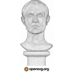 Julius Caesar Bust, 3d Statue, Famous Character Svg vector