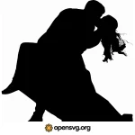 Kissing Couple Silhouette Character Svg vector