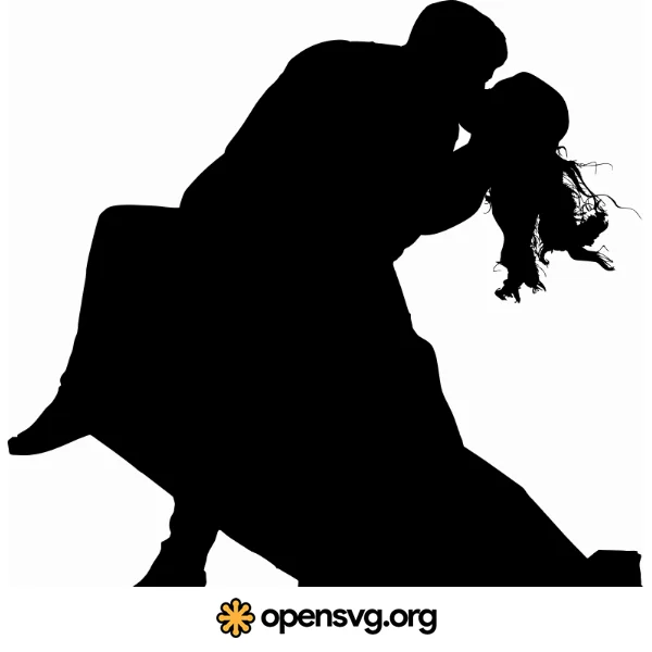 Kissing Couple Silhouette Character