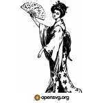 Kimono Lady Japanese Character Svg vector