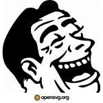 Laughing Man Face Comic Character Svg vector
