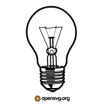 Light Bulb Outlined Icon Svg vector