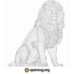 3d Lion Animal Statue Svg vector