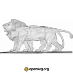 Lioness And Male Lion 3d Statue Svg vector