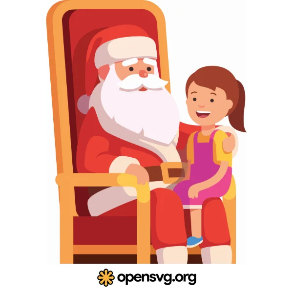 Santa With Little Girl Christmas Holiday Character
