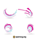 Circle Curved Shape Logo Design Svg vector
