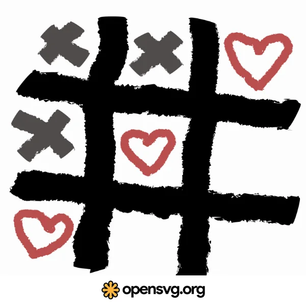 Tc Tac Toe Heart Shape, Game Symbol