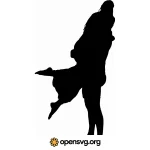 Silhouette Couple Hugging Svg vector