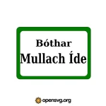 Road Sign Irish Malahide Svg vector