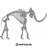 Mammoth Skeleton Wireframe 3d Svg vector