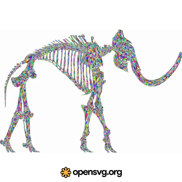 Mammoth Skeleton Wireframe 3d