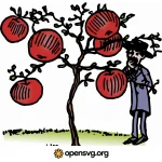 Man On Apple Tree Svg vector