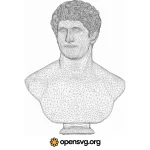 Marcus Antonius 3d Bust, Famous Statue Svg vector