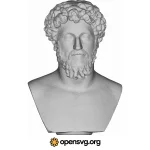 Marcus Aurelius Bust, Famous Statue Svg vector