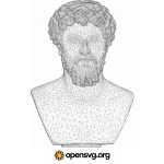 Marcus Aurelius 3d Bust Svg vector