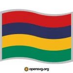 Mauritius Flag Waving Effect Svg vector