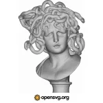 Medusa Bust 3d Statue Svg vector