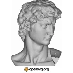 Famous Michelangelo, 3d Bust Character Svg vector