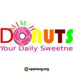 Donuts Text Typography Decoration Svg vector