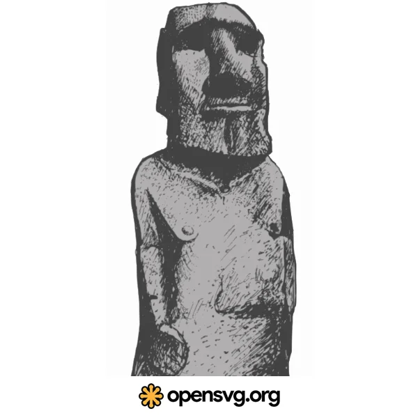 Ancient Moai Statue Character On Easter Island