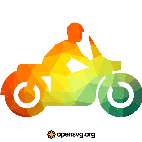 Motorbike Colorful Triangle Silhouette