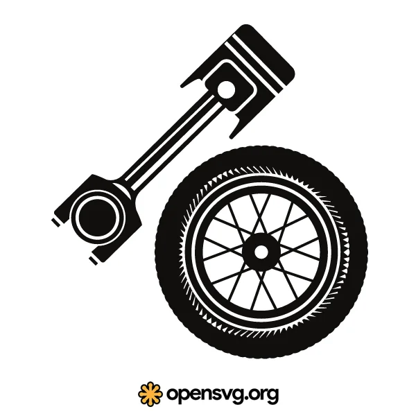 Motorcycle Wheel Logo Black White