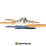 Mountain Fuji Illustration, Japanese Drawing Style Svg vector