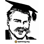 Education Moustache Student Graduation Hat Svg vector
