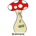 Mushroom Cartoon Character Svg vector